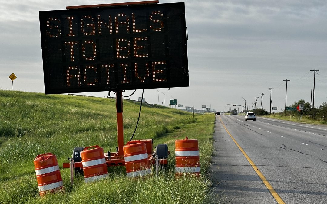 Signals at SH 130 frontage and CR 176 in Mustang Ridge to be activated